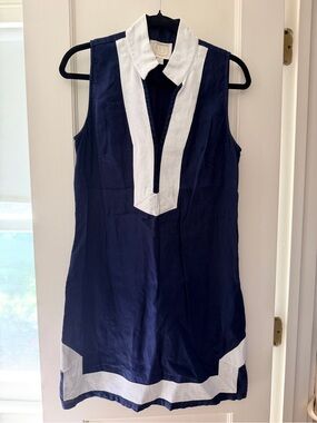 Sail to Sable Navy with White Trim Sleeveless Tunic